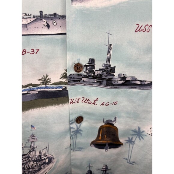 Vintage Kalaheo Hawaiian Shirt Mens 3XL Pearl Harbor USS Arizona WW2 Hawaii USA - Picture 7 of 11